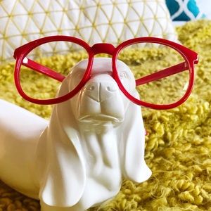 Red Oversized Clear-lens Glasses